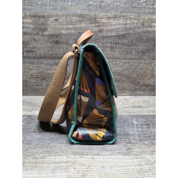 Fossil Crossbody Navy Blue Bag Colored Floral Print Coated Canvas Colorful - Picture 5 of 16